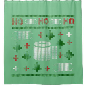 ugly christmas sweater 2020 shower curtain