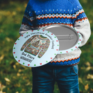 Ugly Christmas Sweater 3rd Place Winner Prize 7.5 Cm Round Badge