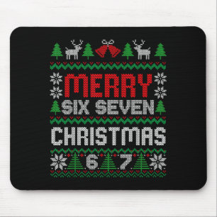 Ugly Christmas Sweater 67 Six Seven 6 7 Meme Funny Mouse Pad