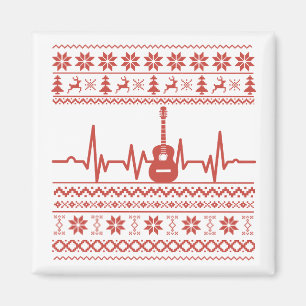 ugly christmas sweater acoustic guitar magnet