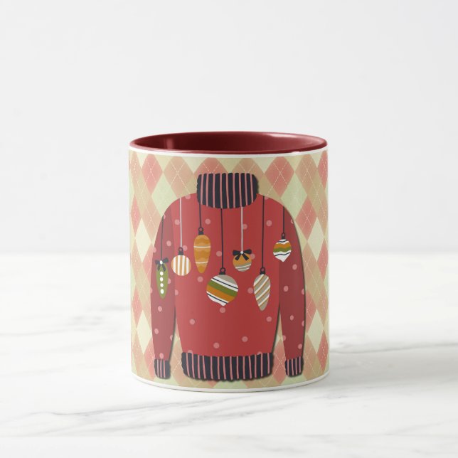 Ugly Christmas Sweater Art Mug Red (Center)