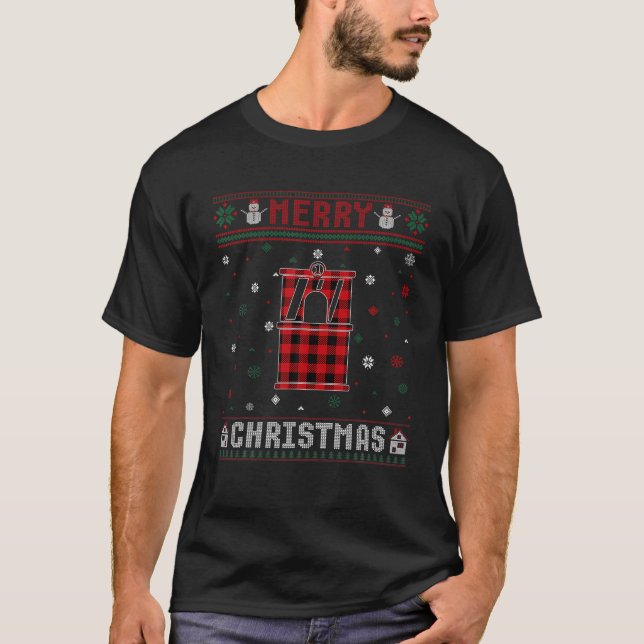 Ugly Christmas Sweater Bank Teller Buffalo Plaid R (Front)
