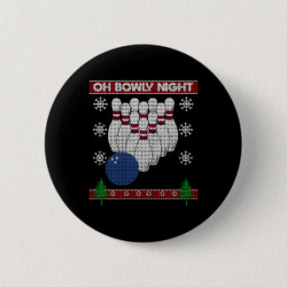 Ugly Christmas Sweater Bowling Bowlers Christmas 6 Cm Round Badge