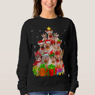 Ugly Christmas Sweater Cat Tree Funny Sphynx Cat X