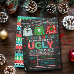 Ugly Christmas Sweater Chalkboard Holiday Party Invitation<br><div class="desc">Celebrate the holidays in style this Christmas with these trendy ugly sweater holiday party invitations. The design is easy to personalise with your own wording and your guests will be thrilled when they receive these fabulous invites.</div>