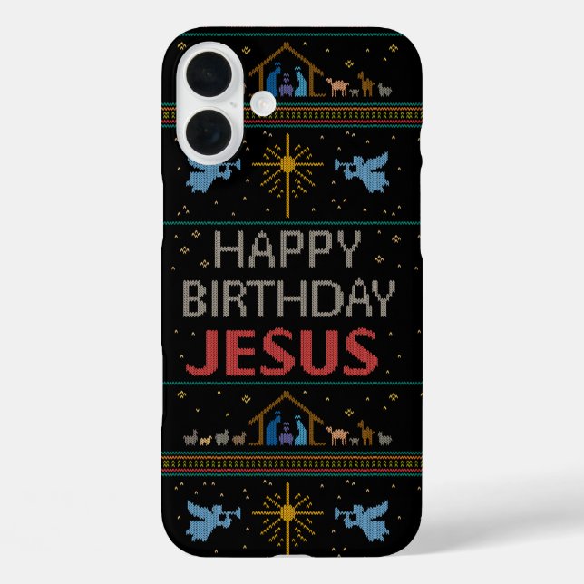 Ugly Christmas Sweater Christian Christ God Jesus Case-Mate iPhone Case (Back)