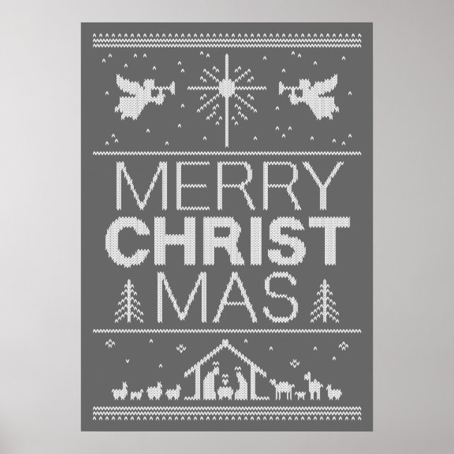 Ugly Christmas Sweater Christian Christ Jesus God Poster (Front)