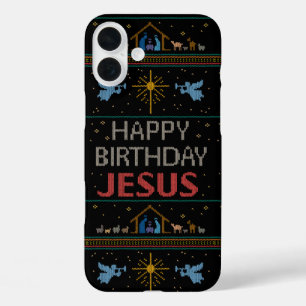 Ugly Christmas Sweater Christian Religious Jesus iPhone 16 Plus Case