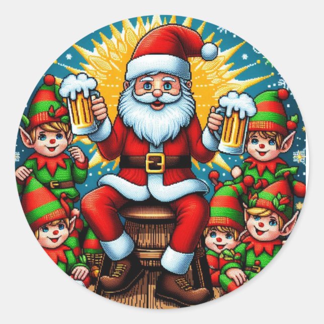 Ugly Christmas Sweater Classic Round Sticker (Front)