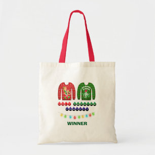 Ugly Christmas Sweater Contest Winner Custom Tote Bag