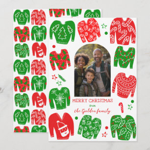 UGLY CHRISTMAS SWEATER Cute Custom PHOTO Holiday Card