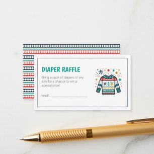 Ugly Christmas Sweater Diaper Raffle Card
