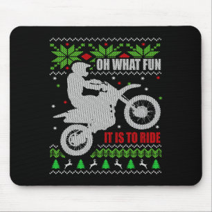 Ugly Christmas Sweater Dirt Bike Motorcycle Motocr Mouse Pad
