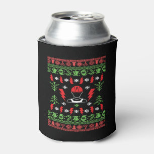 Ugly Christmas Sweater Electrician Electronics Can Cooler