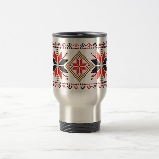Ugly Christmas Sweater Fair Isle Travel Mug (Center)