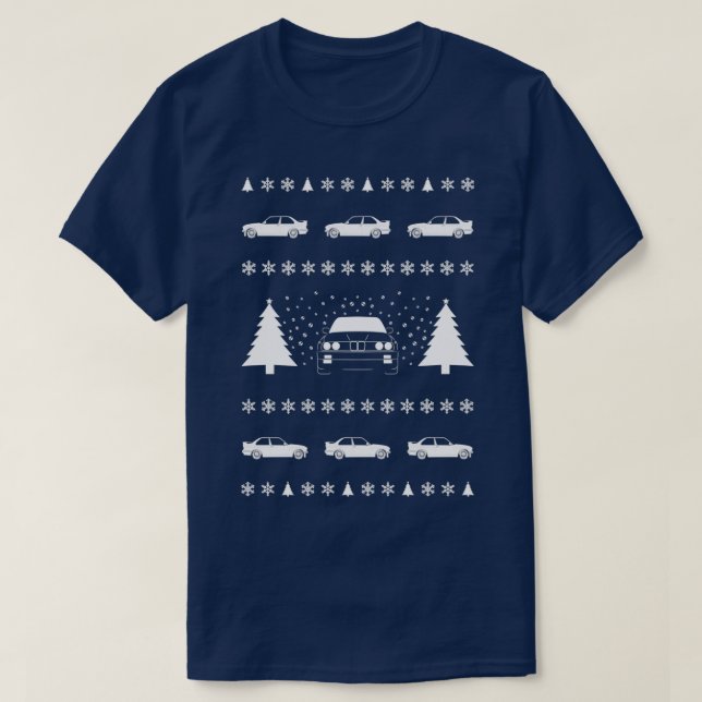 Ugly Christmas Sweater Featuring the E30 (Design Front)