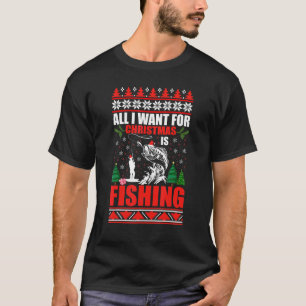 Ugly Christmas Sweater Fishing Cute Fishing Santa 