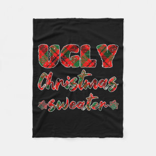 Ugly Christmas Sweater Fleece Blanket
