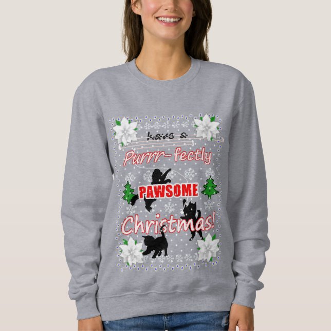 Ugly Christmas Sweater for Cat Lovers! (Front)