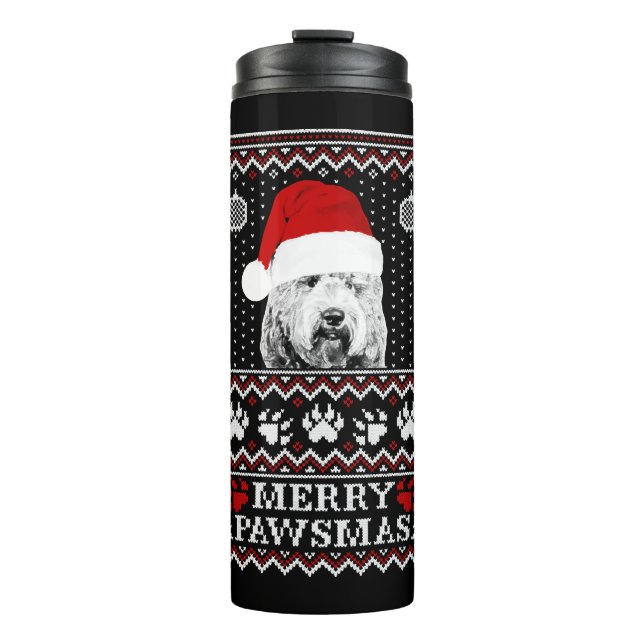 Ugly Christmas sweater for Labradoodle lover Thermal Tumbler (Front)