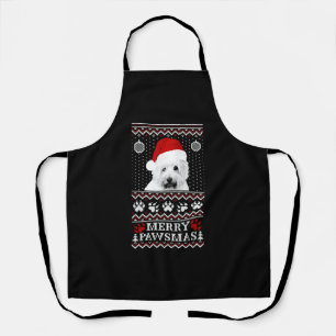 Ugly Christmas sweater for Westie lover Apron