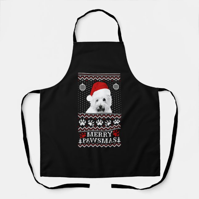 Ugly Christmas sweater for Westie lover Apron (Front)
