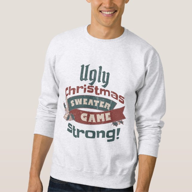 Ugly Christmas Sweater Game Strong! Funny Ash (Front)