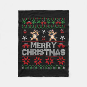Ugly Christmas Sweater German Shepherd Xmas Dog Fa Fleece Blanket