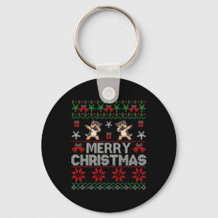Ugly Christmas Sweater German Shepherd Xmas Dog Fa Key Ring