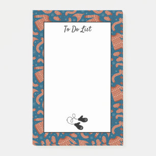 Ugly Christmas Sweater Hat Scarf Red To Do List Post-it Notes