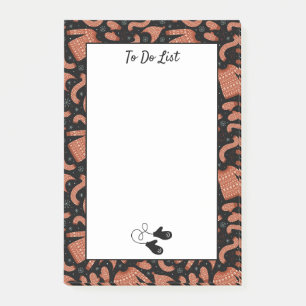 Ugly Christmas Sweater Hat Scarf Red To Do List Post-it Notes