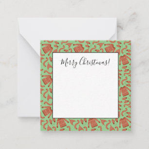 Ugly Christmas Sweater Hat Scarf Red White Card