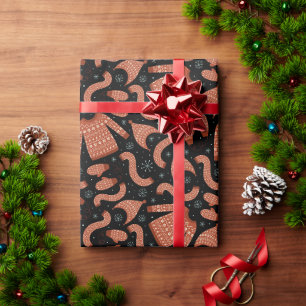 Ugly Christmas Sweater Hat Scarf Red White Wrapping Paper