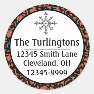 Ugly Christmas Sweater Hat Scarf Return Address Classic Round Sticker