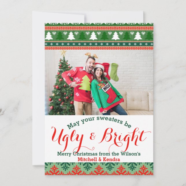 Ugly Christmas Sweater Holiday Card (Front)