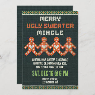 Ugly Christmas Sweater Holiday Party Invitation