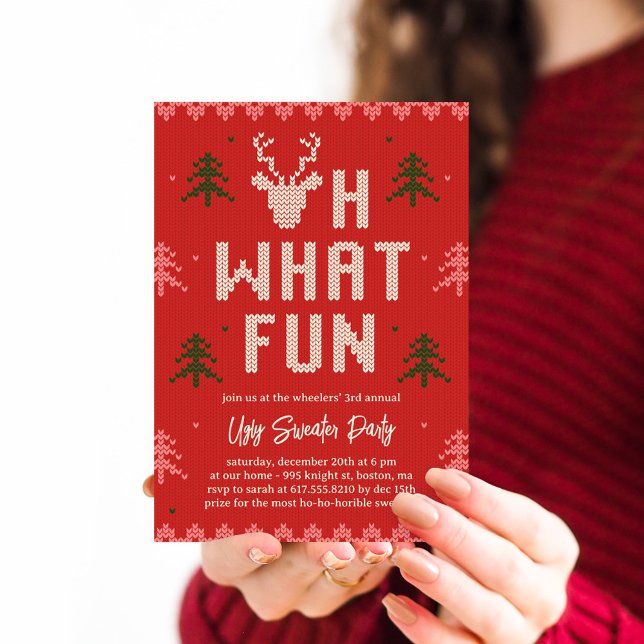 Ugly Christmas Sweater Holiday Party Invitation (Creator Uploaded)