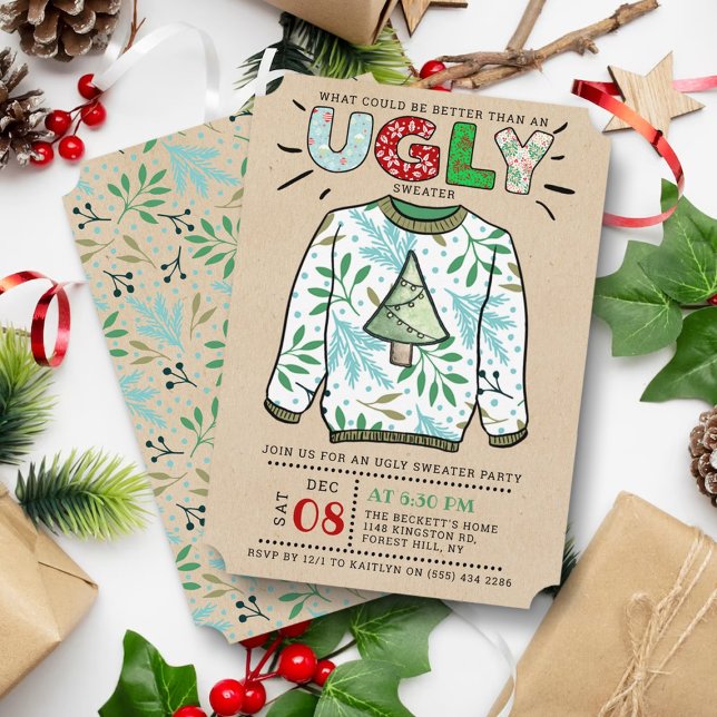 Ugly Christmas Sweater Holiday Party Invitation (Creator Uploaded)