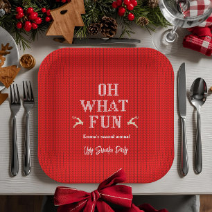 Ugly Christmas Sweater Holiday Party Paper Plate