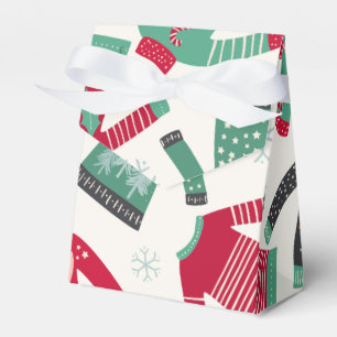 Ugly Christmas Sweater Holiday Pattern Green Red Favour Box