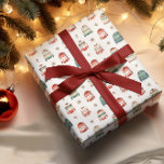 Ugly Christmas Sweater | Holly and Berries Pattern Wrapping Paper<br><div class="desc">Cute ugly Christmas sweater and holly and berries pattern</div>