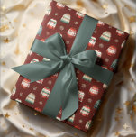 Ugly Christmas Sweater | Holly and Berries Pattern Wrapping Paper<br><div class="desc">Cute ugly Christmas sweater and holly and berries pattern</div>