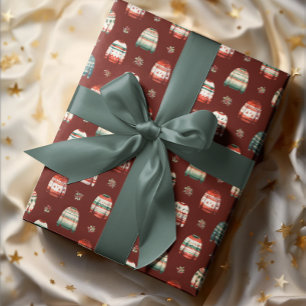 Ugly Christmas Sweater   Holly and Berries Pattern Wrapping Paper