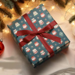 Ugly Christmas Sweater | Holly and Berries Pattern Wrapping Paper<br><div class="desc">Cute ugly Christmas sweater and holly and berries pattern</div>