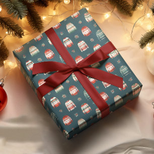 Ugly Christmas Sweater   Holly and Berries Pattern Wrapping Paper