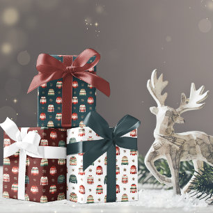 Ugly Christmas Sweater   Holly and Berries Pattern Wrapping Paper Sheet