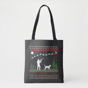 Ugly Christmas Sweater Hunting Season Santa Tote Bag