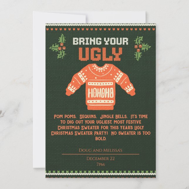 Ugly Christmas Sweater Invitation (Front)