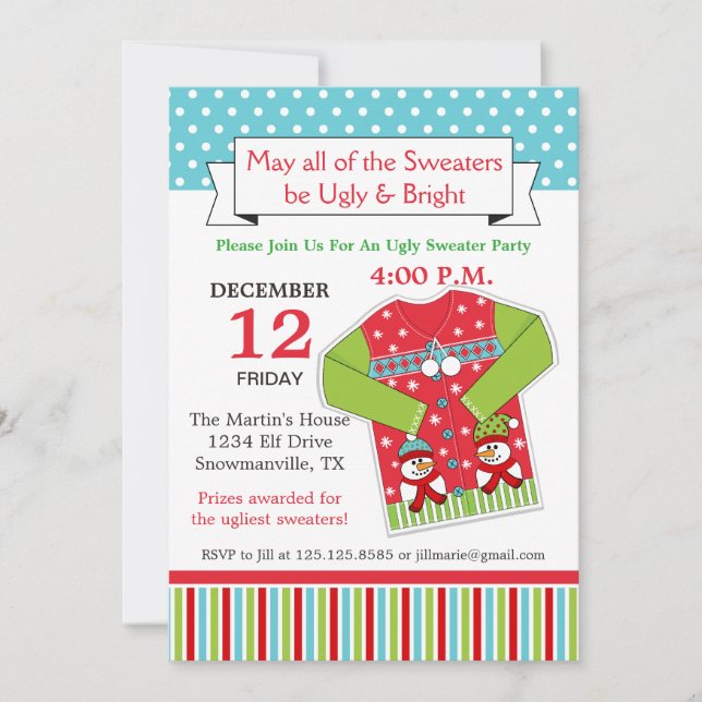 Ugly Christmas Sweater Invitation (Front)