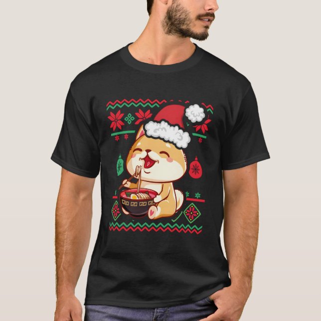 Ugly Christmas Sweater Kawaii Anime Shiba Inu Eati (Front)